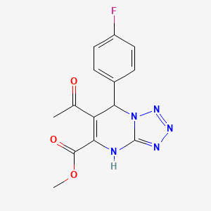 molecular formula C14H12FN5O3 B4412484 METHYL 6-ACETYL-7-(4-FLUOROPHENYL)-4H,7H-[1,2,3,4]TETRAZOLO[1,5-A]PYRIMIDINE-5-CARBOXYLATE 