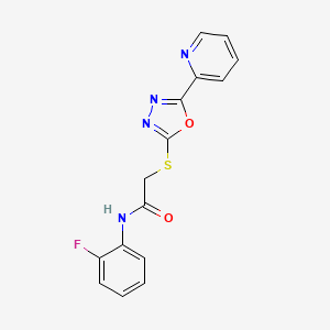 molecular formula C15H11FN4O2S B4412548 N-(2-fluorophenyl)-2-[(5-pyridin-2-yl-1,3,4-oxadiazol-2-yl)sulfanyl]acetamide 