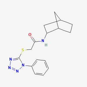 molecular formula C16H19N5OS B4412565 N-(bicyclo[2.2.1]hept-2-yl)-2-[(1-phenyl-1H-tetrazol-5-yl)sulfanyl]acetamide 