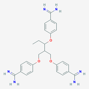molecular formula C27H32N6O3 B044126 1,3-Bis(4-amidinophenoxy)-2-(4-amidinophenoxymethyl)ethylpropane CAS No. 115044-37-6