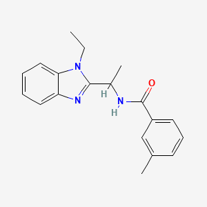 molecular formula C19H21N3O B4412624 N-[1-(1-ethylbenzimidazol-2-yl)ethyl]-3-methylbenzamide 