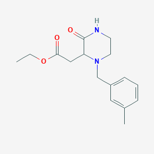 molecular formula C16H22N2O3 B4412633 Ethyl 2-{1-[(3-methylphenyl)methyl]-3-oxopiperazin-2-yl}acetate 