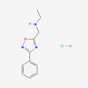 molecular formula C11H14ClN3O B4412672 N-[(3-phenyl-1,2,4-oxadiazol-5-yl)methyl]ethanamine;hydrochloride 