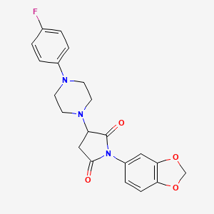 molecular formula C21H20FN3O4 B4412685 1-(1,3-Benzodioxol-5-yl)-3-[4-(4-fluorophenyl)piperazin-1-yl]pyrrolidine-2,5-dione 