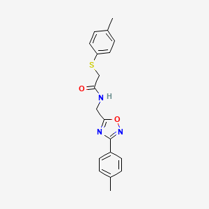 molecular formula C19H19N3O2S B4412759 N-{[3-(4-Methylphenyl)-1,2,4-oxadiazol-5-YL]methyl}-2-[(4-methylphenyl)sulfanyl]acetamide 