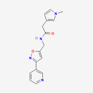 molecular formula C16H16N4O2 B4412866 2-(1-methylpyrrol-3-yl)-N-[(3-pyridin-3-yl-1,2-oxazol-5-yl)methyl]acetamide 