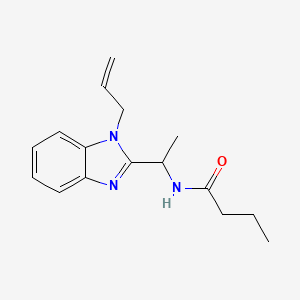molecular formula C16H21N3O B4412880 N-{1-[1-(prop-2-en-1-yl)-1H-1,3-benzodiazol-2-yl]ethyl}butanamide 