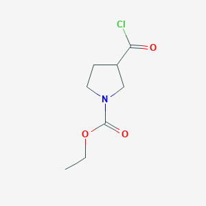 molecular formula C8H12ClNO3 B044129 Ethyl 3-(chlorocarbonyl)pyrrolidine-1-carboxylate CAS No. 124438-21-7