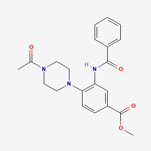 molecular formula C21H23N3O4 B4412901 Methyl 4-(4-acetylpiperazin-1-yl)-3-benzamidobenzoate 