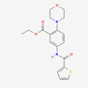 molecular formula C18H20N2O4S B4412916 ETHYL 2-(MORPHOLIN-4-YL)-5-(THIOPHENE-2-AMIDO)BENZOATE 