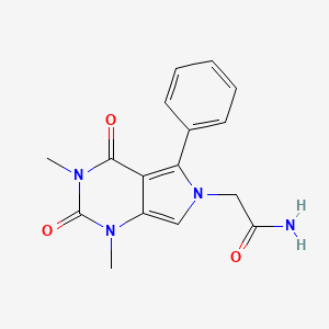molecular formula C16H16N4O3 B4412943 2-{1,3-DIMETHYL-2,4-DIOXO-5-PHENYL-1H,2H,3H,4H,6H-PYRROLO[3,4-D]PYRIMIDIN-6-YL}ACETAMIDE 