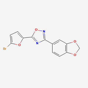molecular formula C13H7BrN2O4 B4412960 3-(1,3-Benzodioxol-5-yl)-5-(5-bromofuran-2-yl)-1,2,4-oxadiazole 