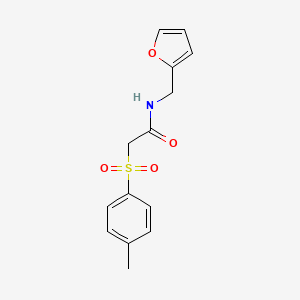 molecular formula C14H15NO4S B4413004 N-[(FURAN-2-YL)METHYL]-2-(4-METHYLBENZENESULFONYL)ACETAMIDE 