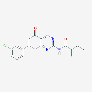molecular formula C19H20ClN3O2 B4413082 N-[7-(3-chlorophenyl)-5-oxo-5,6,7,8-tetrahydroquinazolin-2-yl]-2-methylbutanamide 