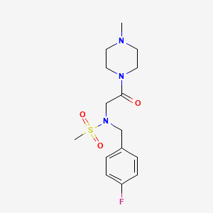molecular formula C15H22FN3O3S B4413163 N-[(4-fluorophenyl)methyl]-N-[2-(4-methylpiperazin-1-yl)-2-oxoethyl]methanesulfonamide 