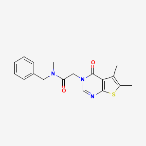 molecular formula C18H19N3O2S B4413199 N-benzyl-2-(5,6-dimethyl-4-oxothieno[2,3-d]pyrimidin-3-yl)-N-methylacetamide 