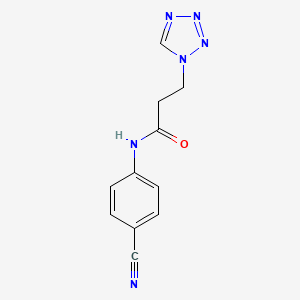 molecular formula C11H10N6O B4413260 N-(4-CYANOPHENYL)-3-(1H-1,2,3,4-TETRAAZOL-1-YL)PROPANAMIDE 