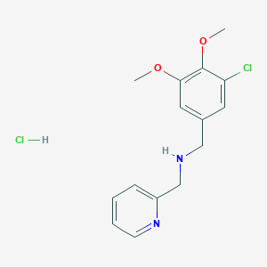 molecular formula C15H18Cl2N2O2 B4413284 N-[(3-chloro-4,5-dimethoxyphenyl)methyl]-1-pyridin-2-ylmethanamine;hydrochloride 