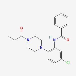 molecular formula C20H22ClN3O2 B4413310 N-[5-chloro-2-(4-propanoylpiperazin-1-yl)phenyl]benzamide 