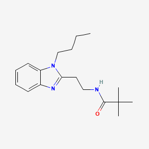 molecular formula C18H27N3O B4413324 N-[2-(1-BUTYL-1H-1,3-BENZODIAZOL-2-YL)ETHYL]-2,2-DIMETHYLPROPANAMIDE 