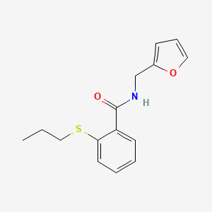 molecular formula C15H17NO2S B4413346 N-(furan-2-ylmethyl)-2-(propylsulfanyl)benzamide 