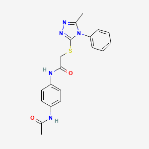 molecular formula C19H19N5O2S B4413377 N-[4-(acetylamino)phenyl]-2-[(5-methyl-4-phenyl-4H-1,2,4-triazol-3-yl)sulfanyl]acetamide 