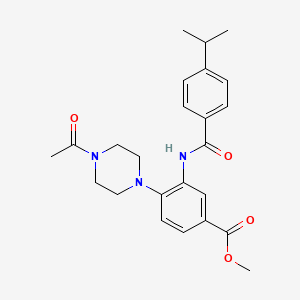 molecular formula C24H29N3O4 B4413384 METHYL 4-(4-ACETYLPIPERAZIN-1-YL)-3-(4-ISOPROPYLBENZAMIDO)BENZOATE 