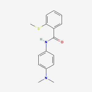 molecular formula C16H18N2OS B4413392 N-[4-(dimethylamino)phenyl]-2-methylsulfanylbenzamide 