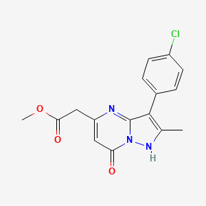 molecular formula C16H14ClN3O3 B4413394 Methyl [3-(4-chlorophenyl)-7-hydroxy-2-methylpyrazolo[1,5-a]pyrimidin-5-yl]acetate 