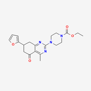 molecular formula C20H24N4O4 B4413409 Ethyl 4-[7-(furan-2-yl)-4-methyl-5-oxo-5,6,7,8-tetrahydroquinazolin-2-yl]piperazine-1-carboxylate 