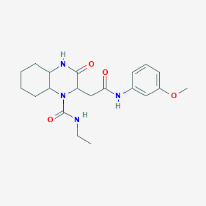molecular formula C20H28N4O4 B4413530 N-ethyl-2-{2-[(3-methoxyphenyl)amino]-2-oxoethyl}-3-oxooctahydroquinoxaline-1(2H)-carboxamide 