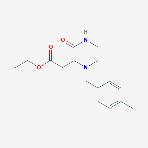 molecular formula C16H22N2O3 B4413532 ETHYL 2-{1-[(4-METHYLPHENYL)METHYL]-3-OXOPIPERAZIN-2-YL}ACETATE 