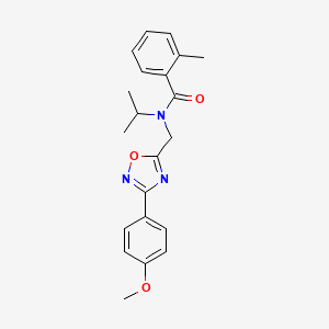 molecular formula C21H23N3O3 B4413571 N-{[3-(4-methoxyphenyl)-1,2,4-oxadiazol-5-yl]methyl}-2-methyl-N-(propan-2-yl)benzamide 