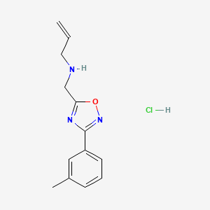 molecular formula C13H16ClN3O B4413620 N-[[3-(3-methylphenyl)-1,2,4-oxadiazol-5-yl]methyl]prop-2-en-1-amine;hydrochloride 
