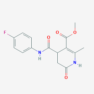 molecular formula C15H15FN2O4 B4413750 Methyl 4-[(4-fluorophenyl)carbamoyl]-6-hydroxy-2-methyl-4,5-dihydropyridine-3-carboxylate 