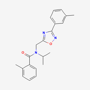 molecular formula C21H23N3O2 B4413802 2-methyl-N-{[3-(3-methylphenyl)-1,2,4-oxadiazol-5-yl]methyl}-N-(propan-2-yl)benzamide 