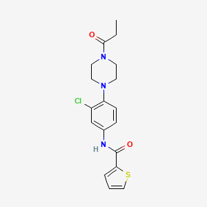 molecular formula C18H20ClN3O2S B4413848 N-[3-chloro-4-(4-propanoylpiperazin-1-yl)phenyl]thiophene-2-carboxamide 