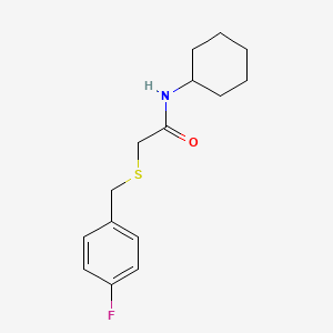 molecular formula C15H20FNOS B4413849 N-CYCLOHEXYL-2-{[(4-FLUOROPHENYL)METHYL]SULFANYL}ACETAMIDE 