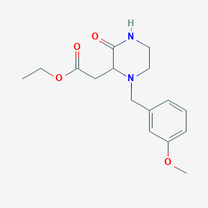 molecular formula C16H22N2O4 B4413984 ethyl 2-{1-[(3-methoxyphenyl)methyl]-3-oxopiperazin-2-yl}acetate 