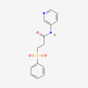 molecular formula C14H14N2O3S B4414013 3-(BENZENESULFONYL)-N-(PYRIDIN-3-YL)PROPANAMIDE 