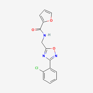 molecular formula C14H10ClN3O3 B4414215 N-{[3-(2-chlorophenyl)-1,2,4-oxadiazol-5-yl]methyl}furan-2-carboxamide 