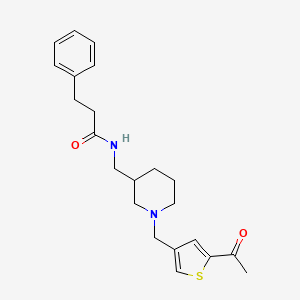 molecular formula C22H28N2O2S B4414298 N-[[1-[(5-acetylthiophen-3-yl)methyl]piperidin-3-yl]methyl]-3-phenylpropanamide 