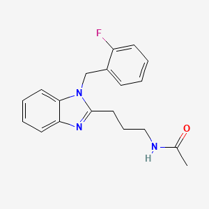 molecular formula C19H20FN3O B4414306 N-(3-{1-[(2-fluorophenyl)methyl]-1H-1,3-benzodiazol-2-yl}propyl)acetamide 