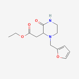 molecular formula C13H18N2O4 B4414347 ETHYL 2-{1-[(FURAN-2-YL)METHYL]-3-OXOPIPERAZIN-2-YL}ACETATE 
