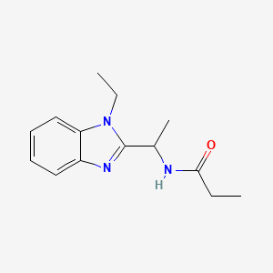 molecular formula C14H19N3O B4414444 N-[1-(1-ETHYL-1H-1,3-BENZODIAZOL-2-YL)ETHYL]PROPANAMIDE 