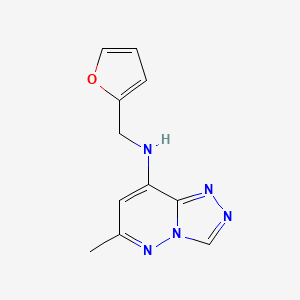 molecular formula C11H11N5O B4414592 N-(2-furylmethyl)-N-(6-methyl[1,2,4]triazolo[4,3-b]pyridazin-8-yl)amine 
