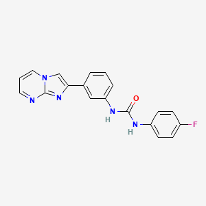molecular formula C19H14FN5O B4414599 1-(4-Fluorophenyl)-3-(3-(imidazo[1,2-a]pyrimidin-2-yl)phenyl)urea 