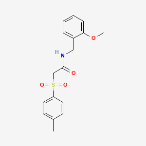 molecular formula C17H19NO4S B4414622 N-[(2-METHOXYPHENYL)METHYL]-2-(4-METHYLBENZENESULFONYL)ACETAMIDE 
