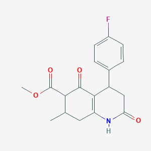 molecular formula C18H18FNO4 B4414636 Methyl 4-(4-fluorophenyl)-7-methyl-2,5-dioxo-1,2,3,4,5,6,7,8-octahydroquinoline-6-carboxylate 