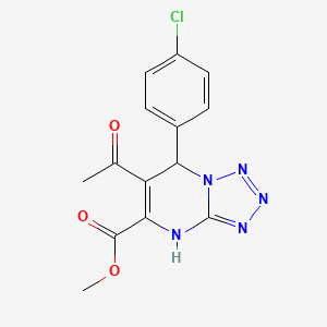 molecular formula C14H12ClN5O3 B4414669 METHYL 6-ACETYL-7-(4-CHLOROPHENYL)-4H,7H-[1,2,3,4]TETRAZOLO[1,5-A]PYRIMIDINE-5-CARBOXYLATE 